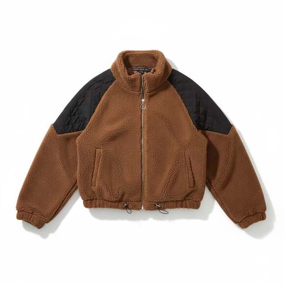 HYFVE Jackets & Blazers - HYFVE Brown and Black Plaid Teddy Jacket